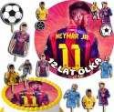 ZESTAW OPŁATEK NA TORT 20CM + TOPPERY PAPIEROWE - NEYMAR IMIĘ 15CM 18CM