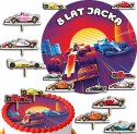 ZESTAW OPŁATEK NA TORT 30CM + TOPPERY PAPIEROWE - FORMUŁA 1 IMIĘ 24CM 26CM