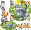 ZESTAW OPŁATEK NA TORT 30CM + TOPPERY PAPIEROWE - KOT KOTEK KOTY 24CM 26CM
