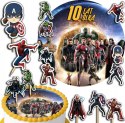 ZESTAW OPŁATEK NA TORT 30CM + TOPPERY PAPIEROWE - AVENGERS + IMIĘ 24CM 26CM