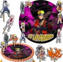 ZESTAW OPŁATEK NA TORT 30CM + TOPPERY PAPIEROWE - NARUTO ANIME 24CM 26CM