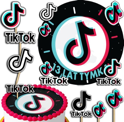 ZESTAW OPŁATEK NA TORT 30CM + TOPPERY PAPIEROWE - TIKK-TOKK 24CM 26CM