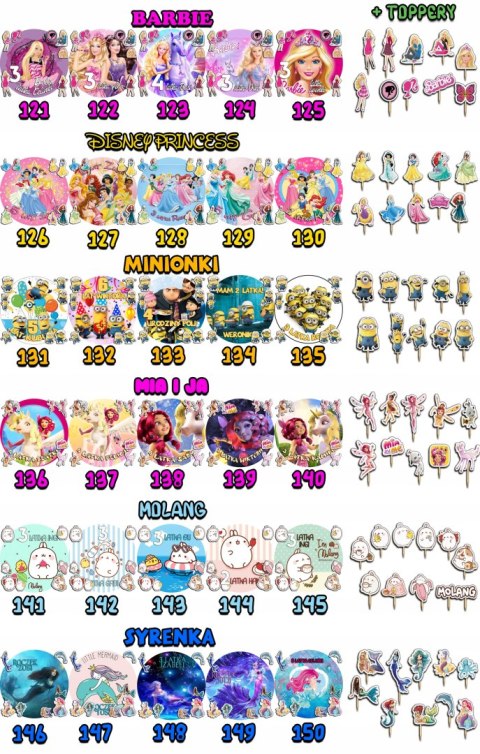 ZESTAW OPŁATEK NA TORT 20CM + TOPPERY PAPIEROWE - VAMPIRINA 15CM 18CM ZESTAW OPŁATEK NA TORT 20CM + TOPPERY PAPIEROWE - VAMPIRINA 15CM 18CM
