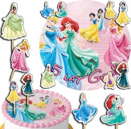 ZESTAW OPŁATEK NA TORT 30CM + TOPPERY PAPIEROWE - KSIĘŻNICZKI 24CM 26CM