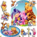ZESTAW OPŁATEK NA TORT 30CM + TOPPERY PAPIEROWE - KUBUŚ + IMIĘ 24CM 26CM