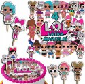 ZESTAW OPŁATEK NA TORT 20CM + TOPPERY PAPIEROWE - LO.L SURPRIS.E 15CM 18CM