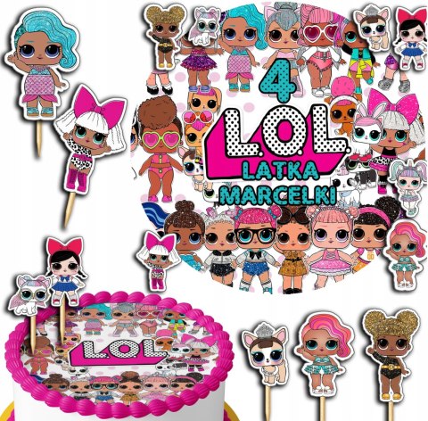 ZESTAW OPŁATEK NA TORT 20CM + TOPPERY PAPIEROWE - LO.L SURPRIS.E 15CM 18CM ZESTAW OPŁATEK NA TORT 20CM + TOPPERY PAPIEROWE - LO.L SURPRIS.E 15CM 18CM
