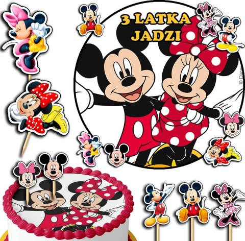 ZESTAW OPŁATEK NA TORT 20CM + TOPPERY PAPIEROWE - MYSZKA MIKI MINI 15CM 18 ZESTAW OPŁATEK NA TORT 20CM + TOPPERY PAPIEROWE - MYSZKA MIKI MINI 15CM 18