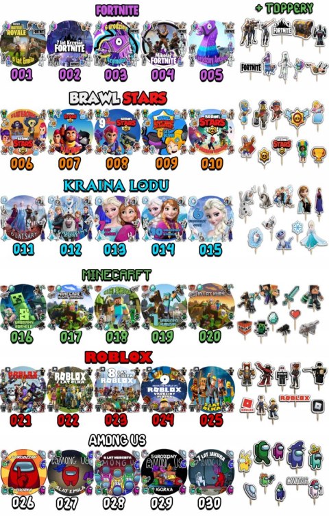 ZESTAW OPŁATEK NA TORT 30CM + TOPPERY PAPIEROWE - FORTNITE + IMIĘ 24CM 26CM ZESTAW OPŁATEK NA TORT 30CM + TOPPERY PAPIEROWE - FORTNITE + IMIĘ 24CM 26CM