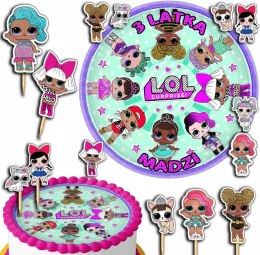 ZESTAW OPŁATEK NA TORT 30CM + TOPPERY PAPIEROWE - LO.L SURPSI.SE 24CM 26CM