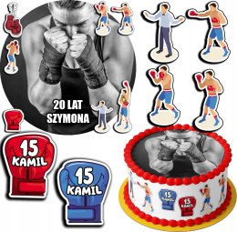 ZESTAW OPŁATEK NA TORT 30CM + 17 POSTACI - BOKS HOBBY + IMIĘ 24CM 26CM