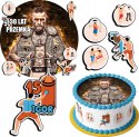 ZESTAW OPŁATEK NA TORT 30CM + 17 POSTACI - MMA HOBBY + IMIĘ 24CM 26CM