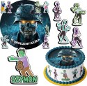 ZESTAW OPŁATEK NA TORT 30CM + 17 POSTACI - ZOMBIE ZOMBI + IMIĘ 24CM 26CM