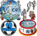 ZESTAW OPŁATEK NA TORT 30CM + 17 POSTACI - RONALDO + IMIĘ 24CM 26CM