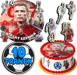 ZESTAW OPŁATEK NA TORT 30CM + 17 POSTACI - RONALDO + IMIĘ 24CM 26CM
