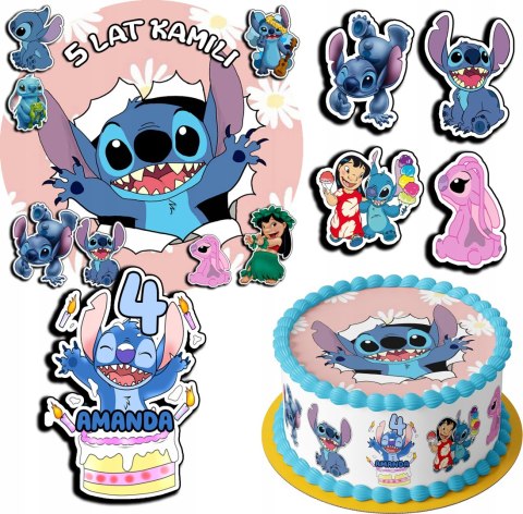 ZESTAW OPŁATEK NA TORT 30CM + 17 POSTACI - STICH STICZ + IMIĘ 24CM 26CM ZESTAW OPŁATEK NA TORT 30CM + 17 POSTACI - STICH STICZ + IMIĘ 24CM 26CM