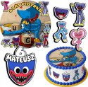 ZESTAW OPŁATEK NA TORT 30CM + 17 POSTACI - HUGGY WUGGY + IMIĘ 24CM 26CM