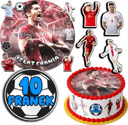 ZESTAW OPŁATEK NA TORT 30CM + 17 POSTACI - LEWANDOWSKI + IMIĘ 24CM 26CM