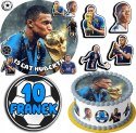 ZESTAW OPŁATEK NA TORT 30CM + 17 POSTACI - MBAPPE PIŁKA + IMIĘ 24CM 26CM