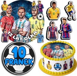 ZESTAW OPŁATEK NA TORT 30CM + 17 POSTACI - NEYMAR PIŁKA + IMIĘ 24CM 26CM