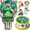 ZESTAW OPŁATEK NA TORT 30CM + 17 POSTACI - BEN10 TEN + IMIĘ 24CM 26CM