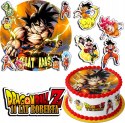 ZESTAW OPŁATEK NA TORT 30CM + 17 POSTACI - DRAGON BALL + IMIĘ 24CM 26CM