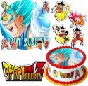 ZESTAW OPŁATEK NA TORT 30CM + 17 POSTACI - DRAGON BALL + IMIĘ 24CM 26CM