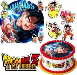 ZESTAW OPŁATEK NA TORT 30CM + 17 POSTACI - DRAGON BALL + IMIĘ 24CM 26CM
