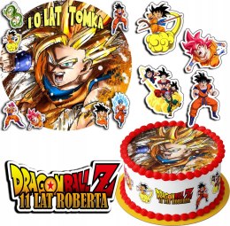 ZESTAW OPŁATEK NA TORT 30CM + 17 POSTACI - DRAGON BALL + IMIĘ 24CM 26CM