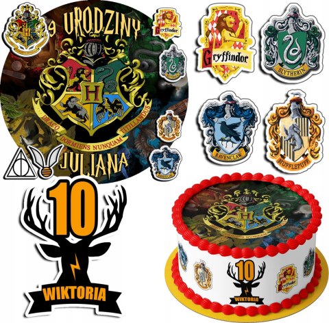 ZESTAW OPŁATEK NA TORT 30CM + 17 POSTACI - HARR.Y POTT.ER + IMIĘ 24CM 26CM ZESTAW OPŁATEK NA TORT 30CM + 17 POSTACI - HARR.Y POTT.ER + IMIĘ 24CM 26CM