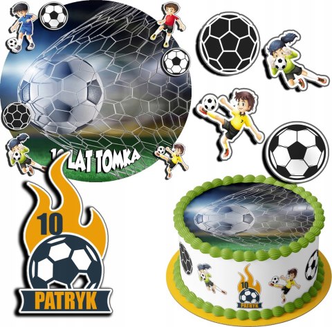 ZESTAW OPŁATEK NA TORT 30CM + 17 POSTACI - PIŁKA NOŻNA + IMIĘ 24CM 26CM ZESTAW OPŁATEK NA TORT 30CM + 17 POSTACI - PIŁKA NOŻNA + IMIĘ 24CM 26CM