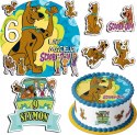 ZESTAW OPŁATEK NA TORT 30CM + 17 POSTACI - SCOOBY-DOO + IMIĘ 24CM 26CM