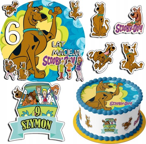 ZESTAW OPŁATEK NA TORT 30CM + 17 POSTACI - SCOOBY-DOO + IMIĘ 24CM 26CM ZESTAW OPŁATEK NA TORT 30CM + 17 POSTACI - SCOOBY-DOO + IMIĘ 24CM 26CM