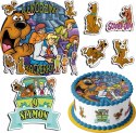ZESTAW OPŁATEK NA TORT 30CM + 17 POSTACI - SCOOBY-DOO + IMIĘ 24CM 26CM