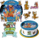 ZESTAW OPŁATEK NA TORT 30CM + 17 POSTACI - SCOOBY-DOO + IMIĘ 24CM 26CM