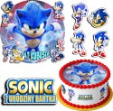 ZESTAW OPŁATEK NA TORT 30CM + 17 POSTACI - SONIC BAJKA + IMIĘ 24CM 26CM