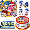 ZESTAW OPŁATEK NA TORT 30CM + 17 POSTACI - SONIC BAJKA + IMIĘ 24CM 26CM