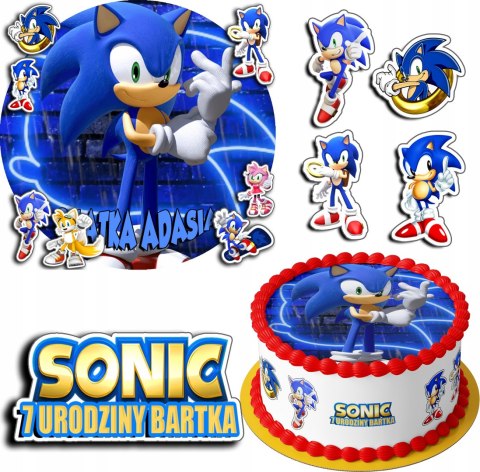 ZESTAW OPŁATEK NA TORT 30CM + 17 POSTACI - SONIC BAJKA + IMIĘ 24CM 26CM ZESTAW OPŁATEK NA TORT 30CM + 17 POSTACI - SONIC BAJKA + IMIĘ 24CM 26CM