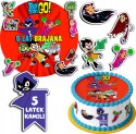 ZESTAW OPŁATEK NA TORT 30CM + 17 POSTACI - TEEN TITANS + IMIĘ 24CM 26CM