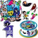 ZESTAW OPŁATEK NA TORT 30CM + 17 POSTACI - TEEN TITANS + IMIĘ 24CM 26CM
