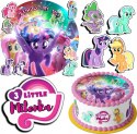 ZESTAW OPŁATEK NA TORT 30CM + 17 POSTACI - LITTLE PONY + IMIĘ 24CM 26CM