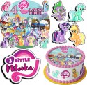 ZESTAW OPŁATEK NA TORT 30CM + 17 POSTACI - LITTLE PONY + IMIĘ 24CM 26CM