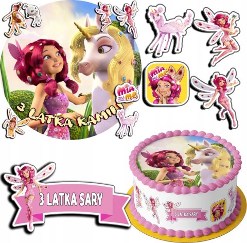 ZESTAW OPŁATEK NA TORT 30CM + 17 POSTACI - MIA I JA + IMIĘ 24CM 26CM ZESTAW OPŁATEK NA TORT 30CM + 17 POSTACI - MIA I JA + IMIĘ 24CM 26CM