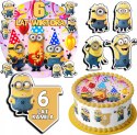 ZESTAW OPŁATEK NA TORT 30CM + 17 POSTACI - MINIONKI + IMIĘ 24CM 26CM