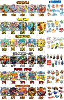 ZESTAW OPŁATEK NA TORT 30CM + 17 POSTACI - MINIONKI + IMIĘ 24CM 26CM