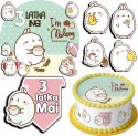 ZESTAW OPŁATEK NA TORT 30CM + 17 POSTACI - MOLANG + IMIĘ 24CM 26CM