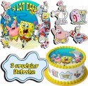 ZESTAW OPŁATEK NA TORT 30CM + 17 POSTACI - SPONGEBOB + IMIĘ 24CM 26CM