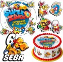 ZESTAW OPŁATEK NA TORT 30CM + 17 POSTACI - SUPER ZINGS + IMIĘ 24CM 26CM