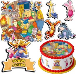 ZESTAW OPŁATEK NA TORT 30CM + 17 POSTACI - KUBUŚ PUCHATEK + IMIĘ 24CM 26CM