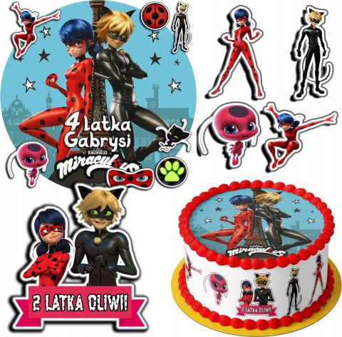 ZESTAW OPŁATEK NA TORT 30CM + 17 POSTACI - MIRACULUM + IMIĘ 24CM 26CM ZESTAW OPŁATEK NA TORT 30CM + 17 POSTACI - MIRACULUM + IMIĘ 24CM 26CM